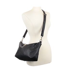 BCBG Paris Faux Black Leather Crossbody Purse